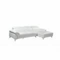 Homeroots 181 x 41 x 39 in. Modern White Leather Sectional Sofa 343951